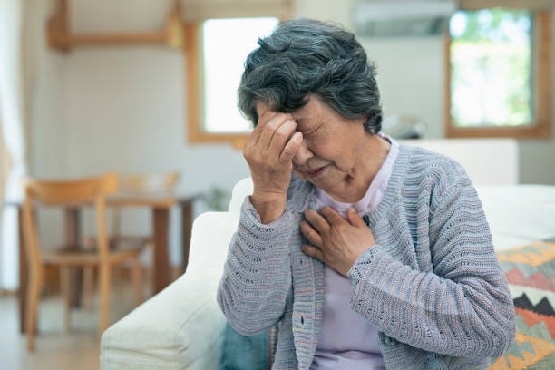 istock Senior women suffering from headaches. 2157132071