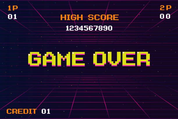 istock GAME OVER INSERT A COIN TO CONTINUE .pixel art .8 bit game. retro game. for game assets in vector illustrations. 2157134007