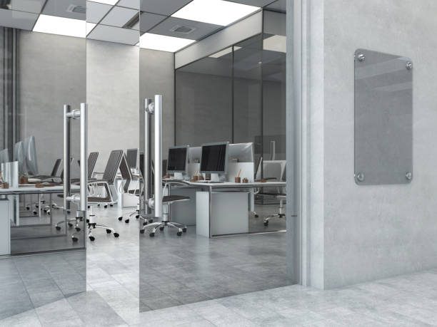 istock Interior Of An Empty Modern Open Plan Office With Empty Sign On The Wall 2157137236