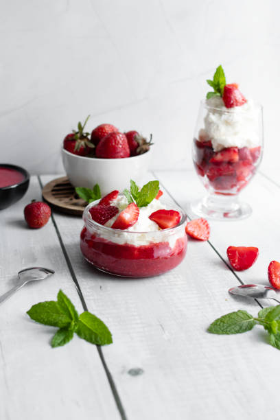 istock Strawberry sweet dessert. on a wooden background. berry. dessert 2157139607