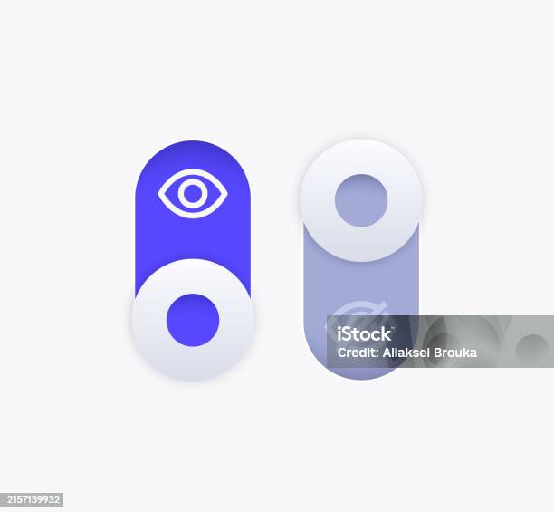 Toggle Map View Button Visible And Hidden Toggle Switch Buttons Vector Design Stock ...