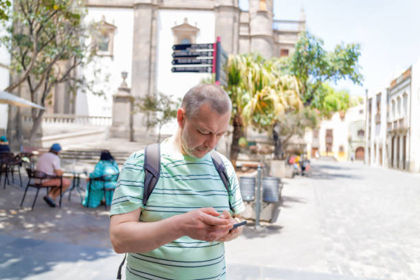 istock Mature man travelling in Las Palmas de Gran Canaria 2157143078