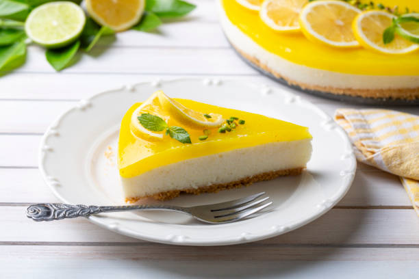 istock Delicious looking lemon cheesecake. Food concept photo. 2157143113