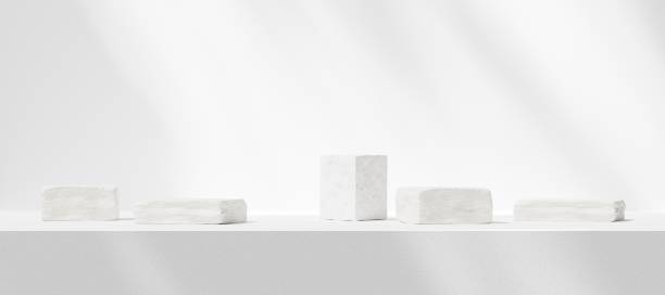 istock 3D rendering image illustration of empty space podium display for product mockup background in landscape 2157145905
