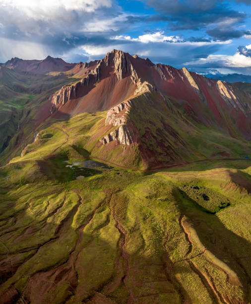 istock Rainbow Mountain, Peru. Also known as Cerro Colorado near to Cusco. Aerial view. 2157151904