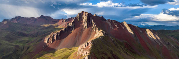 istock Rainbow Mountain, Peru. Also known as Cerro Colorado near to Cusco. Aerial view. 2157151972