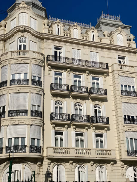istock An old building in Valencia with columns, bas-reliefs, and balconies. 2157155645