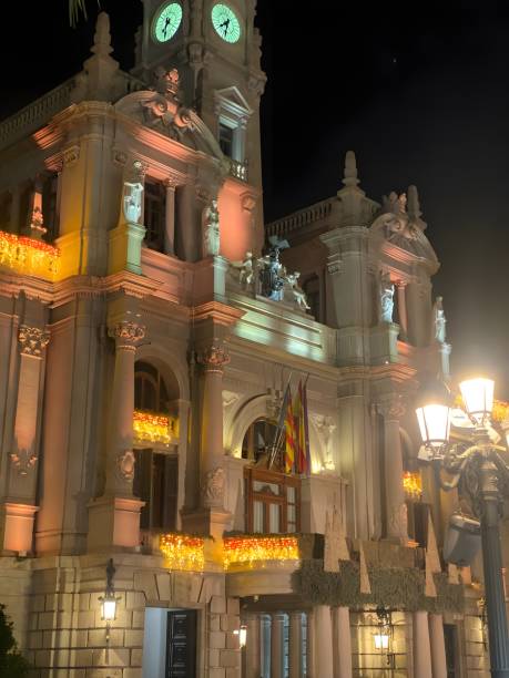 istock An old building in Valencia with columns, bas-reliefs, and balconies. 2157155680