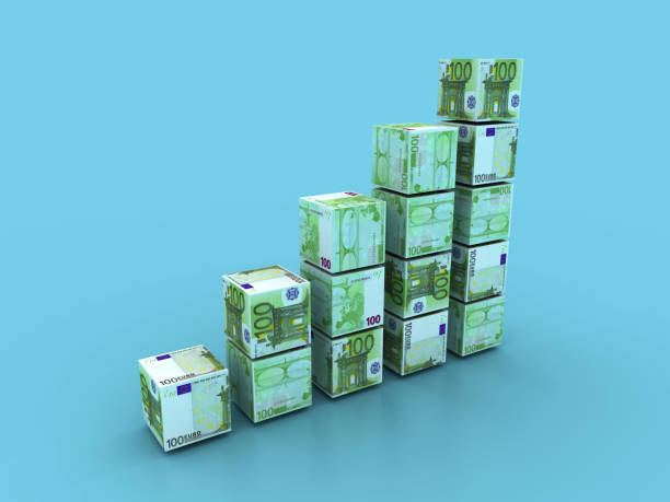 istock Blocks of Euro Bills Chart 2157156287