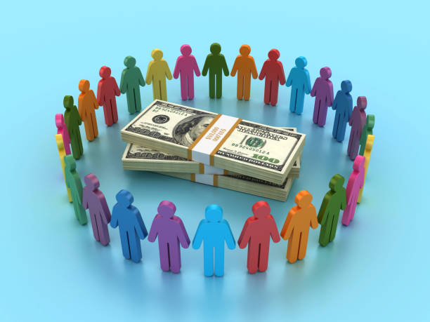 istock Stack of Dollar Bills Cartoon Pictogram Teamwork 2157156905