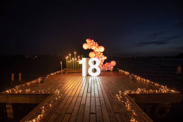 istock 18th birthday party decoration at night 2157160547