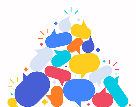 Speech Bubble Debate Talking Conversation Argument Chatting Pile Stack ...