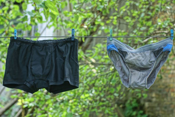 istock two black and gray swimming shorts and briefs 2157165655