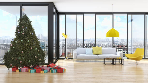 istock Large luxury modern bright interiors Living room mockup illustration 3D rendering image 2157166659