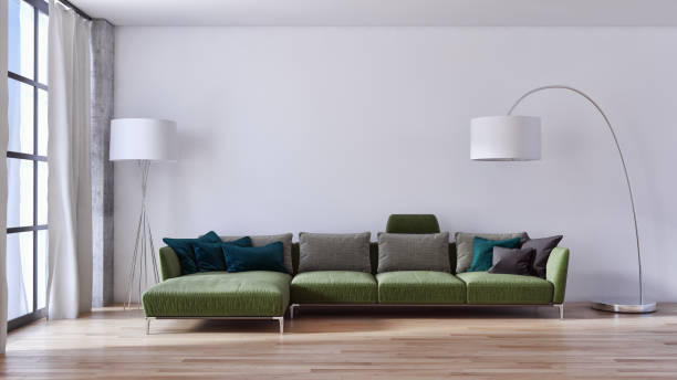 istock Large luxury modern bright interiors Living room mockup illustration 3D rendering image 2157167010