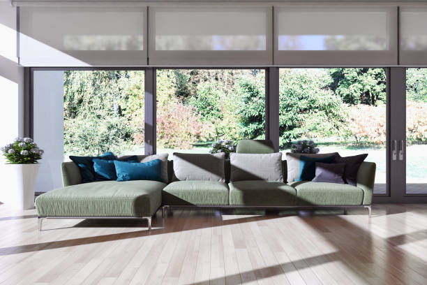 istock Large luxury modern bright interiors Living room mockup illustration 3D rendering image 2157167853