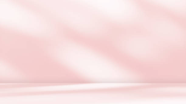 istock Empty pink colour room studio with sunlight effect shadow on the floor and wall for product presentation. 2157170094