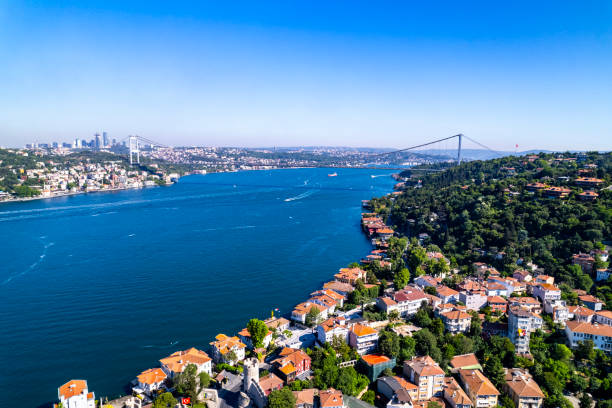istock Istanbul, Turkey. Beautiful Istanbul bosphorus landscape. Drone shot. 2157177514