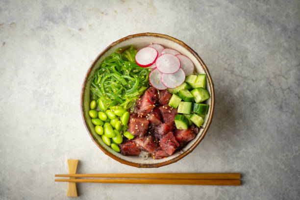istock hawaiian tuna poke rice bowl 2157178643