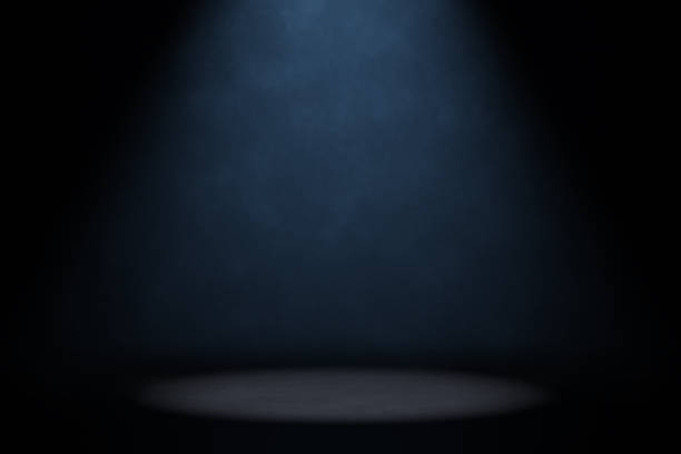 istock Product showcase with volume light and smoke. Use as montage for product display. 2157180019