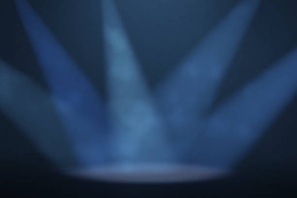 Product showcase with volume light and smoke. Use as montage for product display. 3d illustration
