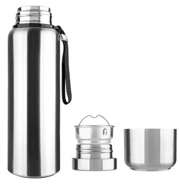 istock Metal thermos for hot and cold drinks, on white background in insulation 2157184813