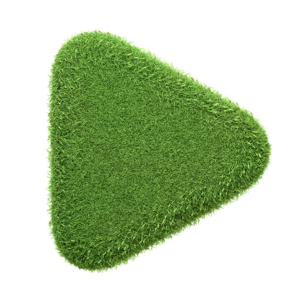 istock A play button icon with a lush green grass texture isolated on a white background 2157184859