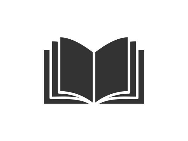 векторная иллюстрация иконки темы библиотеки с книгой - книга stock illustrations