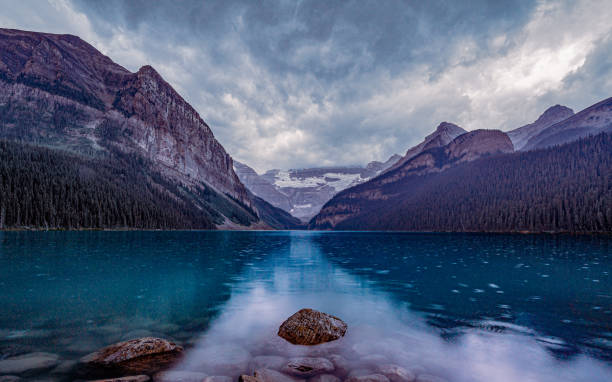 Raining morning at Lake Louise, Canada.