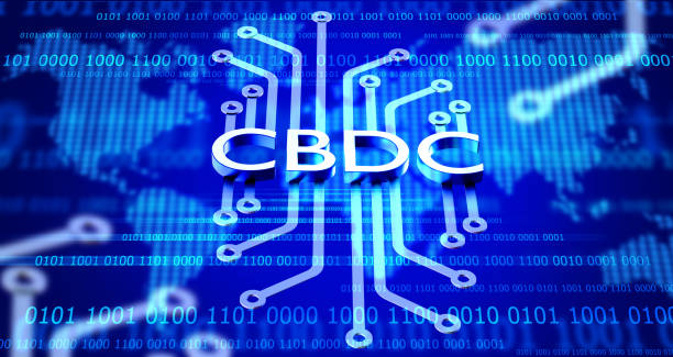 istock CBDC logo. Central bank digital currency. CBDC technology. Development blockchain money. National digital currency. CBDC word on blue background. Digitalization of economy. Crypto currency. 3d image 2157198441