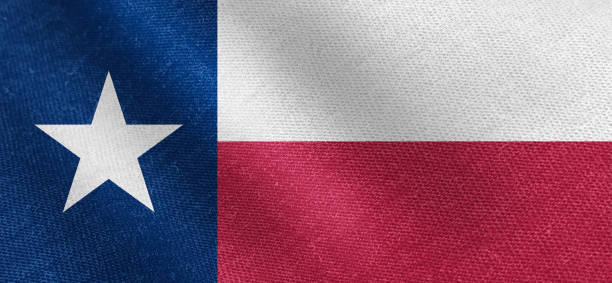 Texas U.S. State flag, cotton fabric material wide flag wallpaper, Textured national flag of Texas U.S. State for graphic and web design purposes.