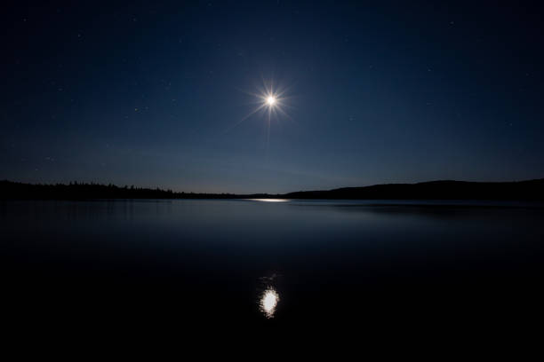 Night sky over a lake in northern Ontario.