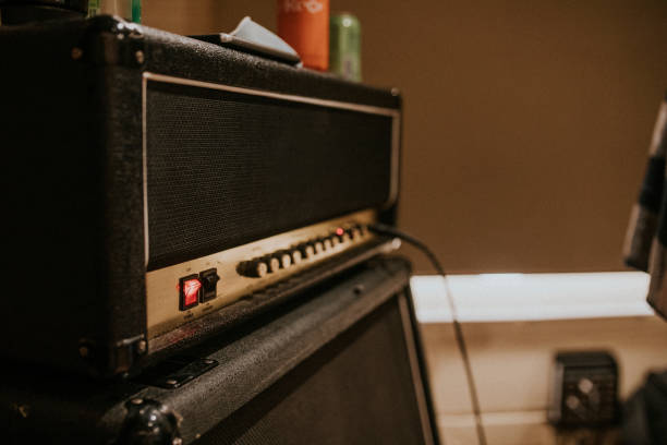 istock Guitar amp music equipment, studio recording session photo 2157207555