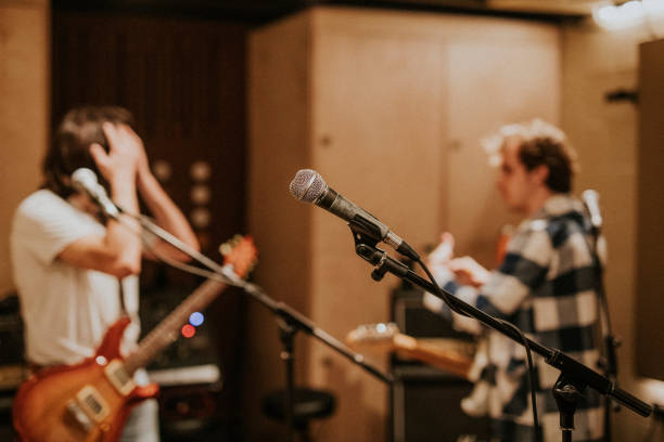 istock Aesthetic microphone music wallpaper, studio recording HD image 2157207593
