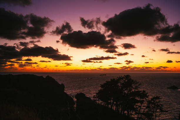 Beautiful sunset from cape Aiai at Izu, Shizuoka, 2024 January
