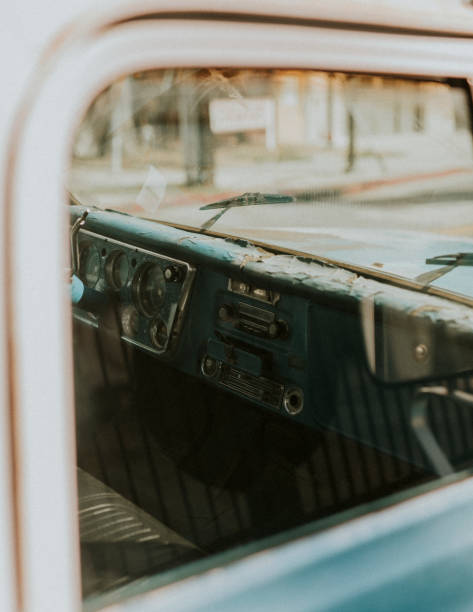 istock Interior of an old classic car 2157211959