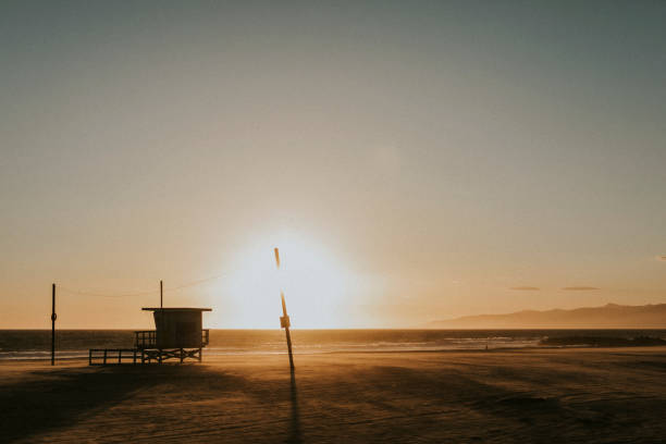 Sunset over a beach in California