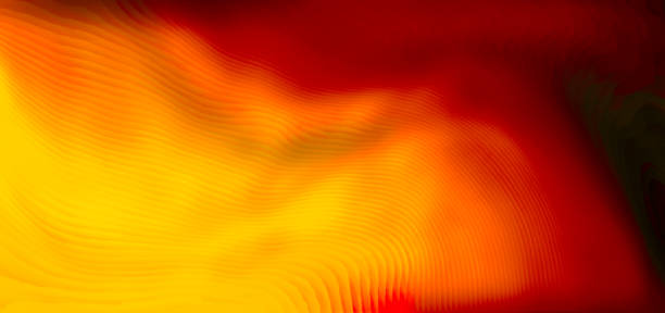 Violent hot flamethat becomes an intense heat wave (Retouched and color manipulated line art image)