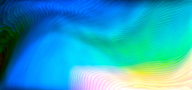 istock Colorful rainbow texture with curved stripes meandering in a way that expresses the temperature difference of the earth. 2157213954
