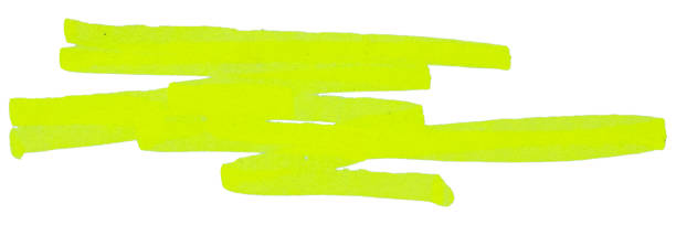 istock Stroke drawn with neon yellow marker isolated on white 2157216210
