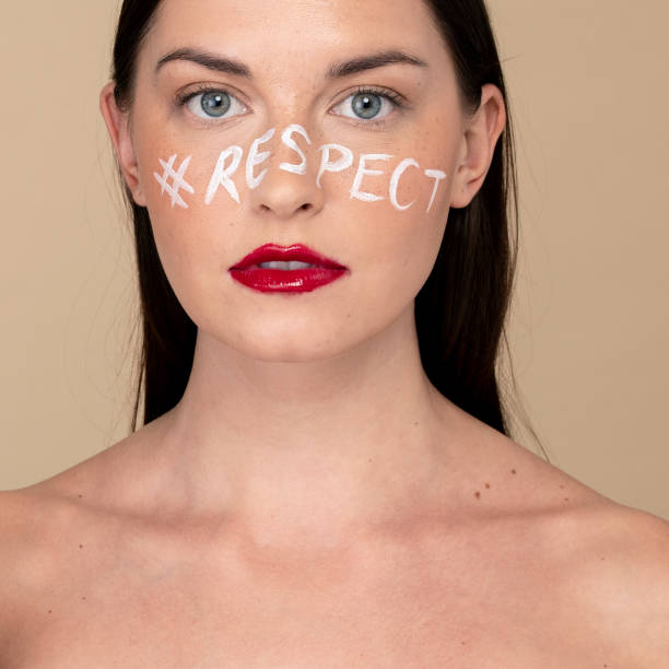 istock Hashtag respect on a beautiful woman's face 2157217029