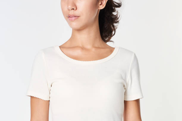 istock Woman in a white t-shirt 2157218107