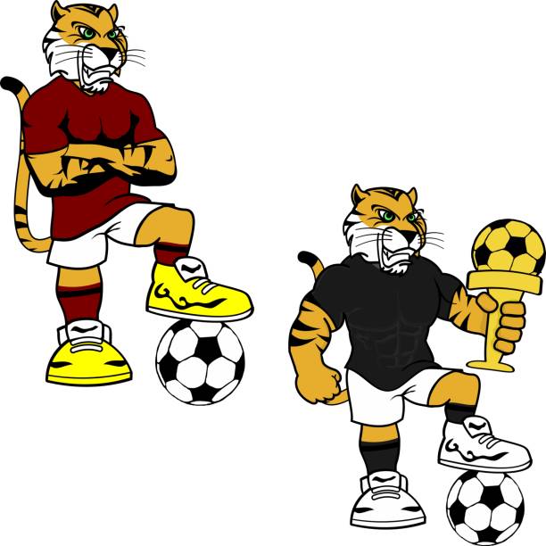 istock soccer futbol strong tiger cartoon pack collection in vector format very easy to edit 2157220272