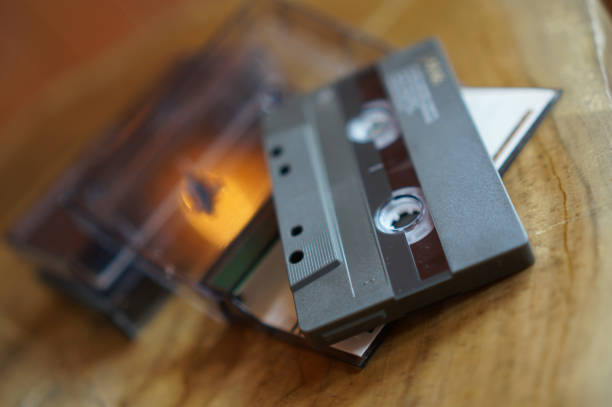 istock Close-up of a cassette tape on a table, selective focus 2157222157