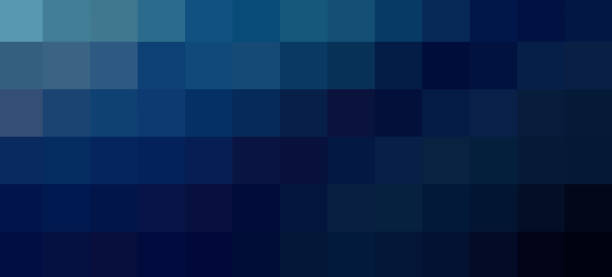 istock Dark blue shades grid pixels square mosaic abstract pixellate pattern geometric monochrome background banner 2157225052