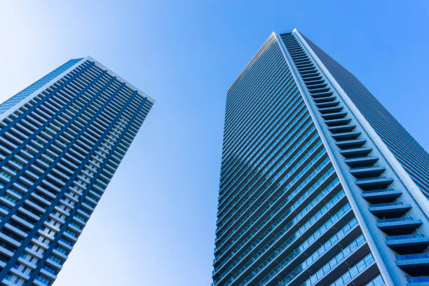 istock Exterior of high-rise condominium and refreshing blue sky scenery 2157227372