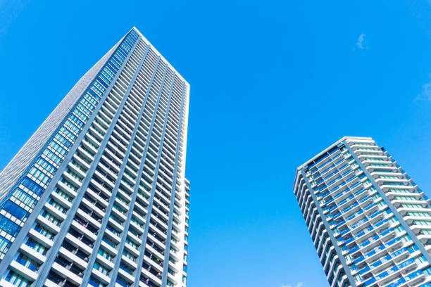 istock Exterior of high-rise condominium and refreshing blue sky scenery 2157227696