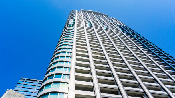 istock Exterior of high-rise condominium and refreshing blue sky scenery 2157228016