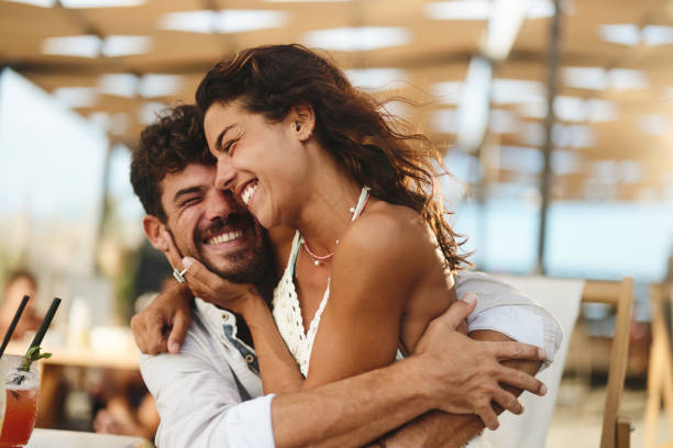 istock Young cheerful couple having fun in summer day. 2157229839