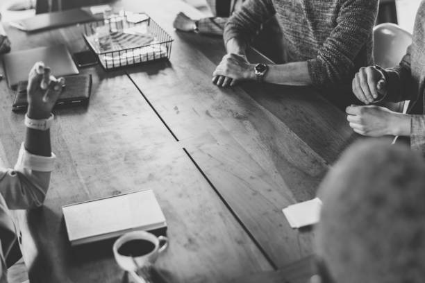 Busines meeting in black and white